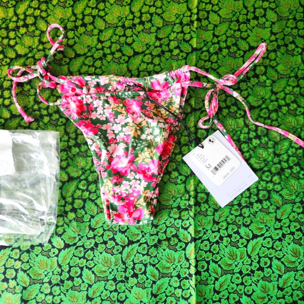 Aila Blue Palm Bikini Bottoms